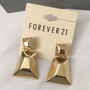 Forever 21 | Gold Colored Dangle Stud Earrings